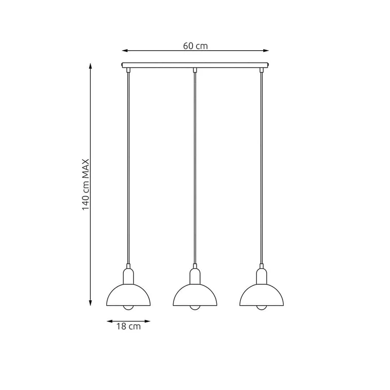 Suspensions 3 lumières de Cuisine