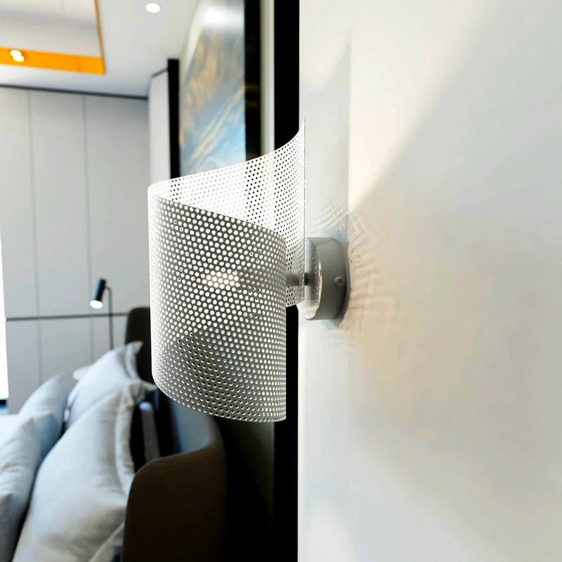Applique LED spirale noire