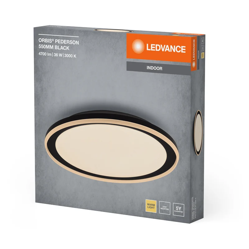 LEDVANCE ORBIS Pederson plafonnier 36W 550mm noir