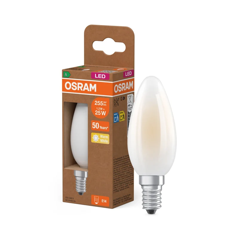 LEDVANCE LED-Lampe Edison + Filament EEK A, E27, 2.2W, 2700K, Blanc chaud