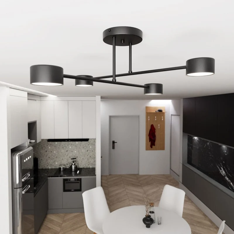 Plafonnier Contemporain Blanc pour Salon