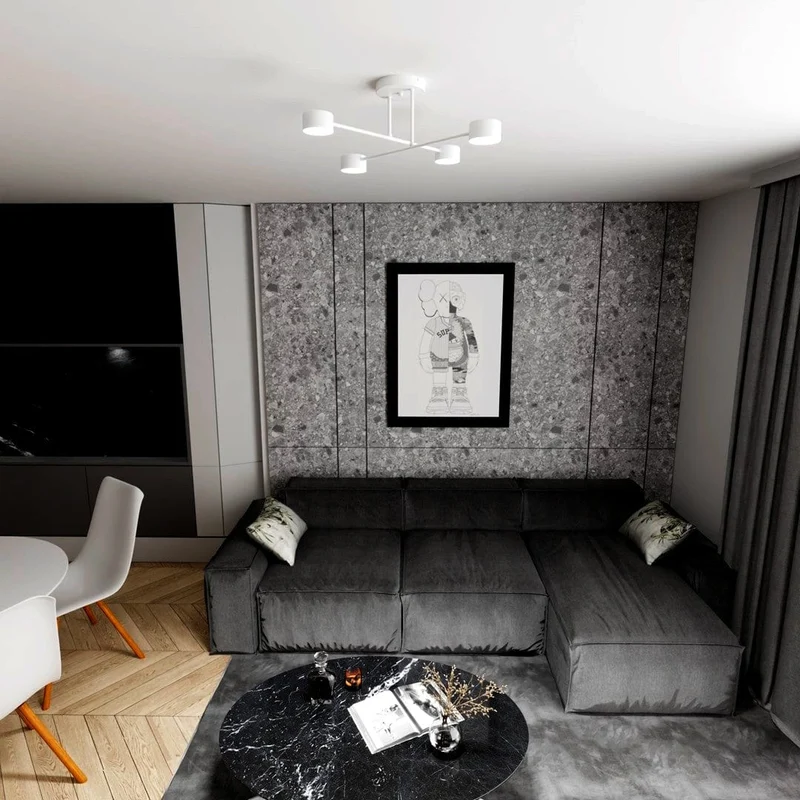 Plafonnier Contemporain Blanc pour Salon