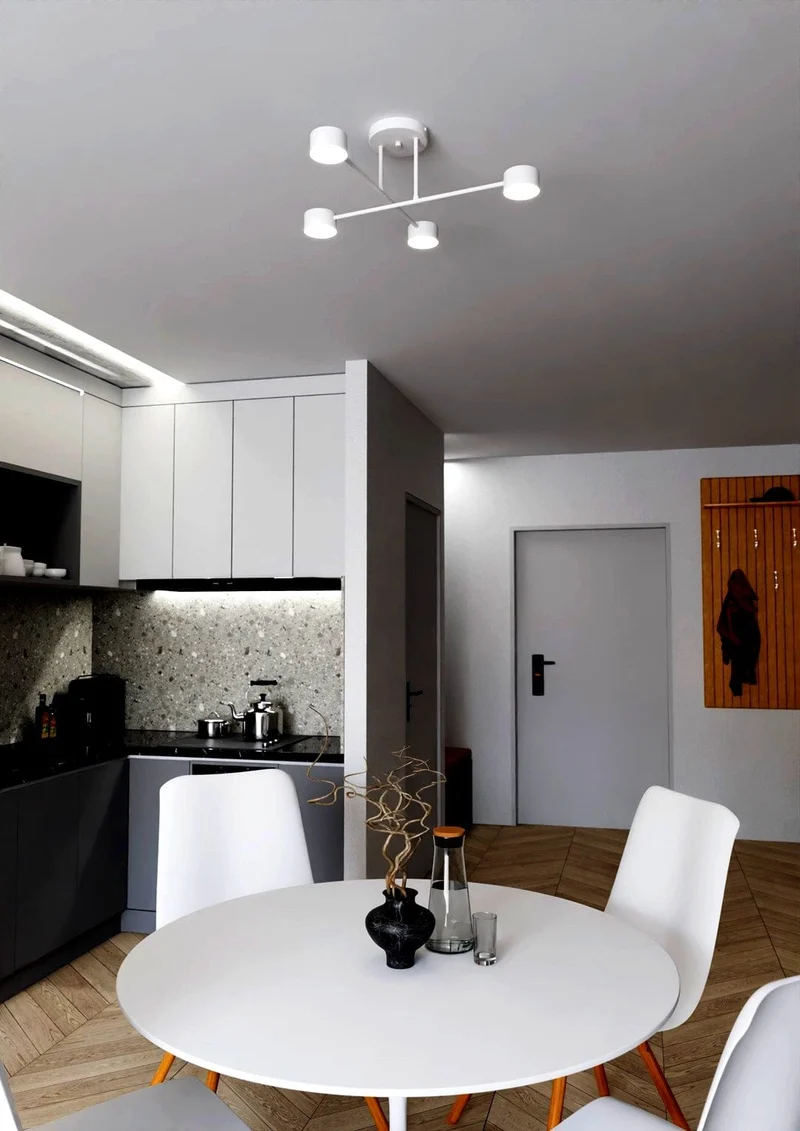Plafonnier Contemporain Blanc pour Salon