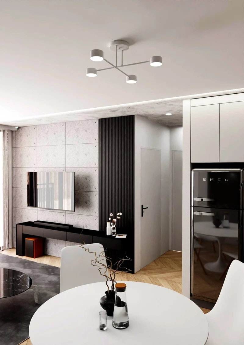Plafonnier Contemporain Blanc pour Salon