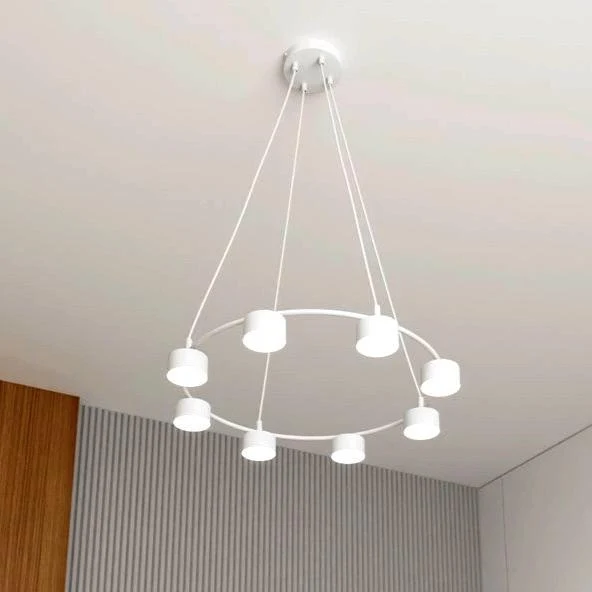 Lustre noir rond industriel de Salon