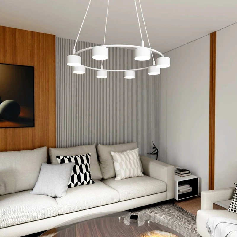 Lustre noir rond industriel de Salon
