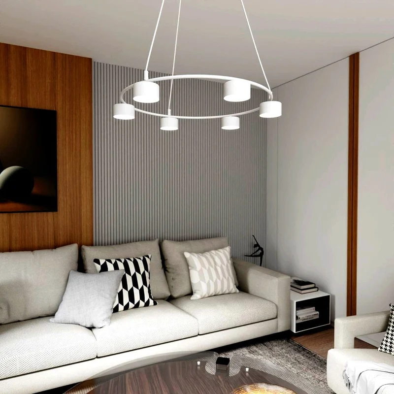 Lustre noir rond industriel de Salon