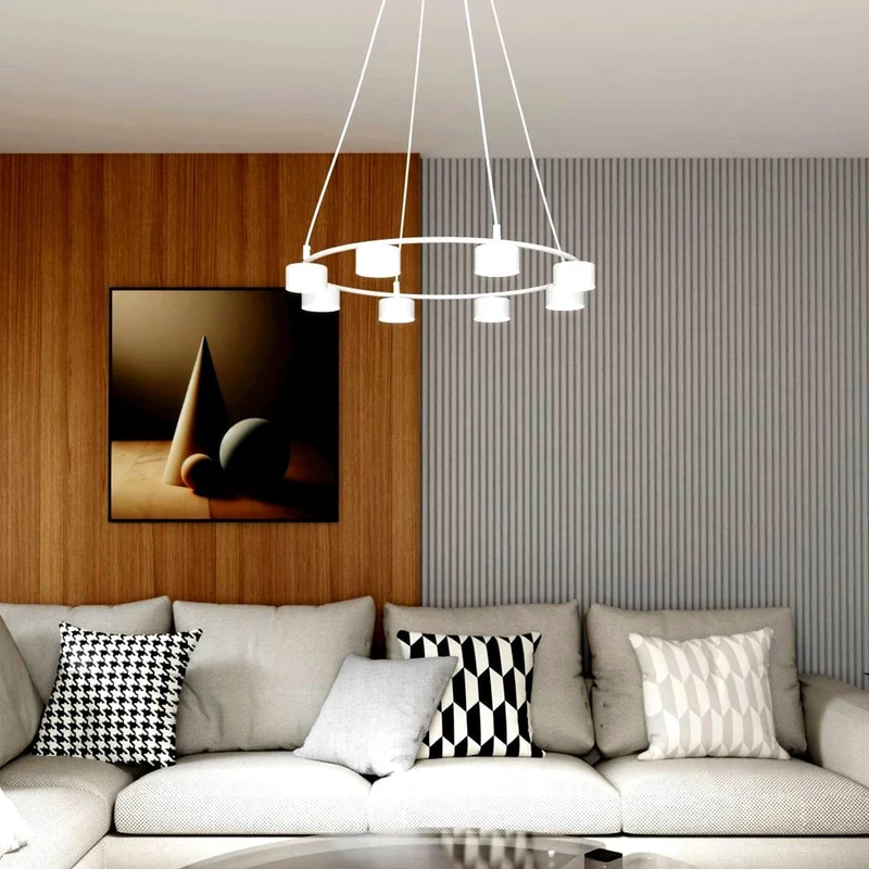 Lustre noir rond industriel de Salon