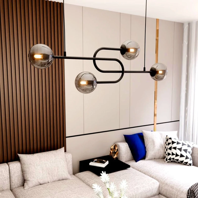Suspension lumineuse noir pas cher Chambre d'Hotel