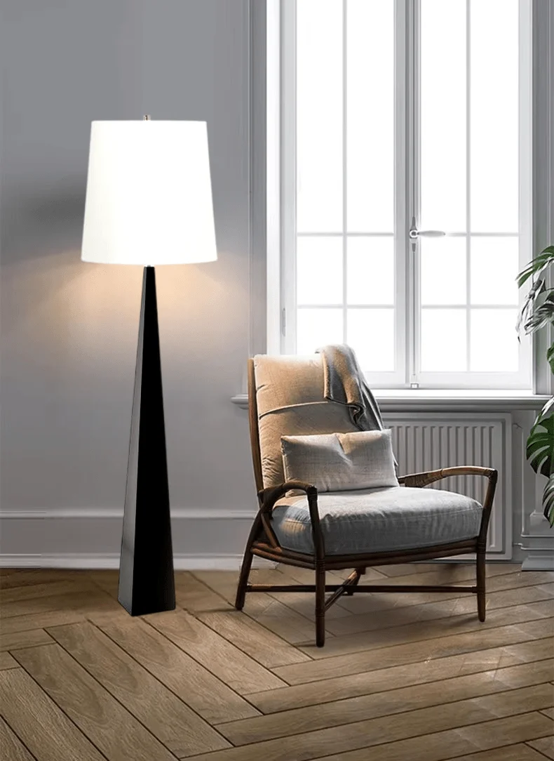Lampadaire Noir Abat Jour Blanc Salon