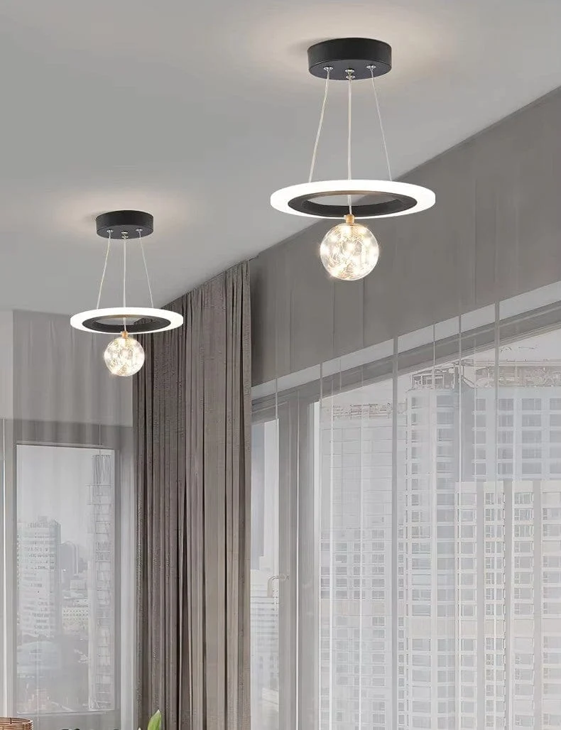 Luminaire noir design LED Chambre
