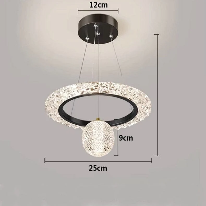 Luminaire suspension noir cristal Salon