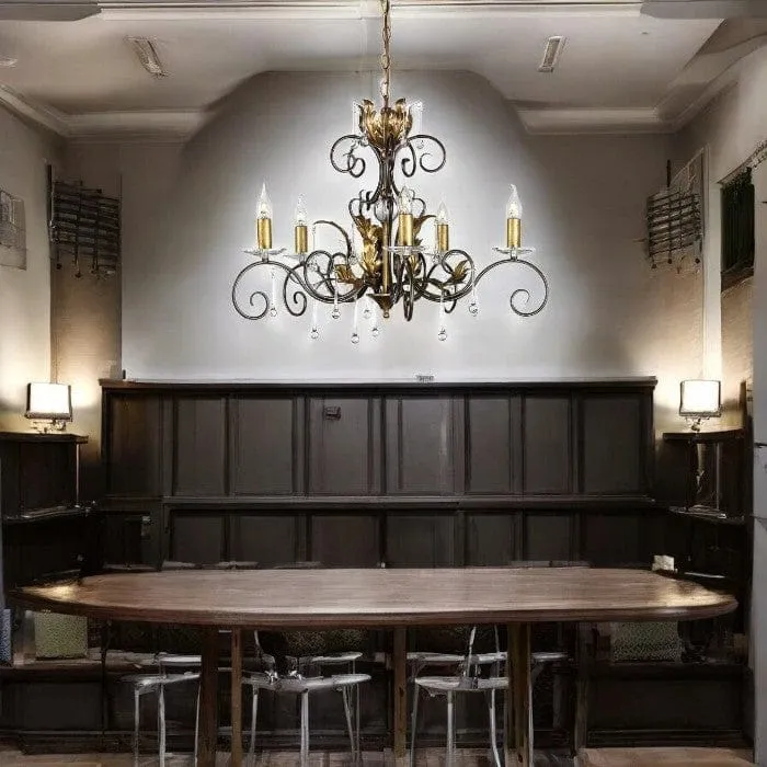 Lustre laiton dore baroque Salon