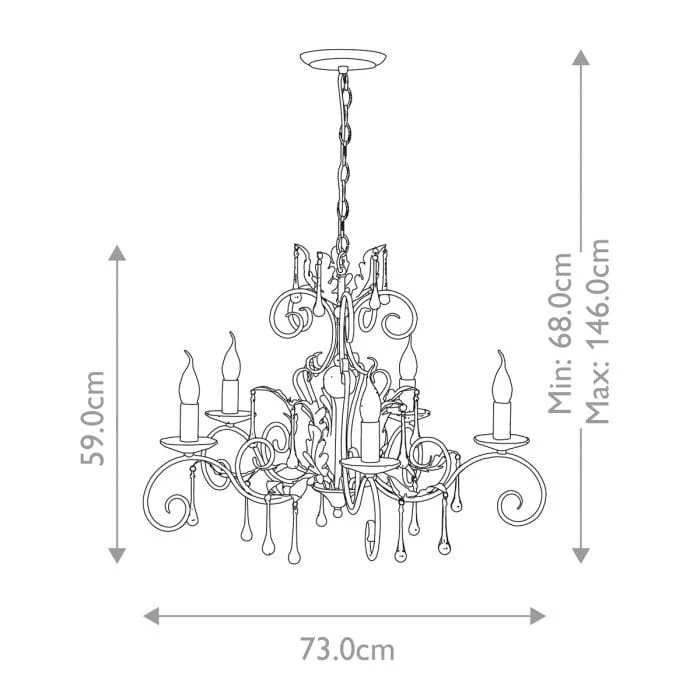Lustre noir baroque Salon