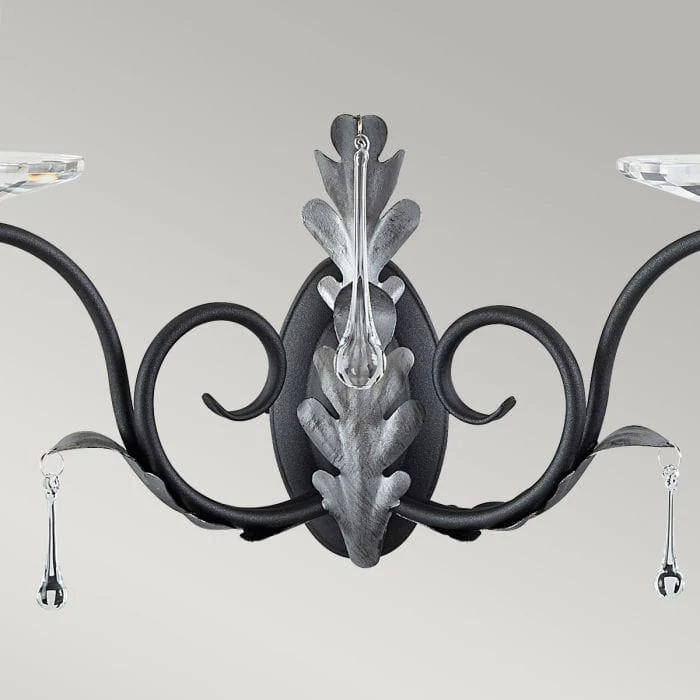 Luminaire mural bougeoir noir argent