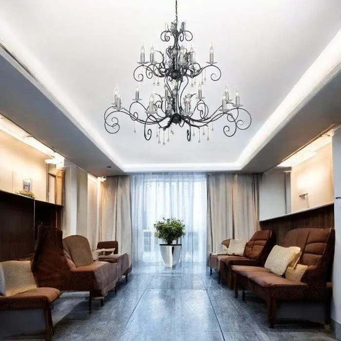 Lustre noir pour grands espaces