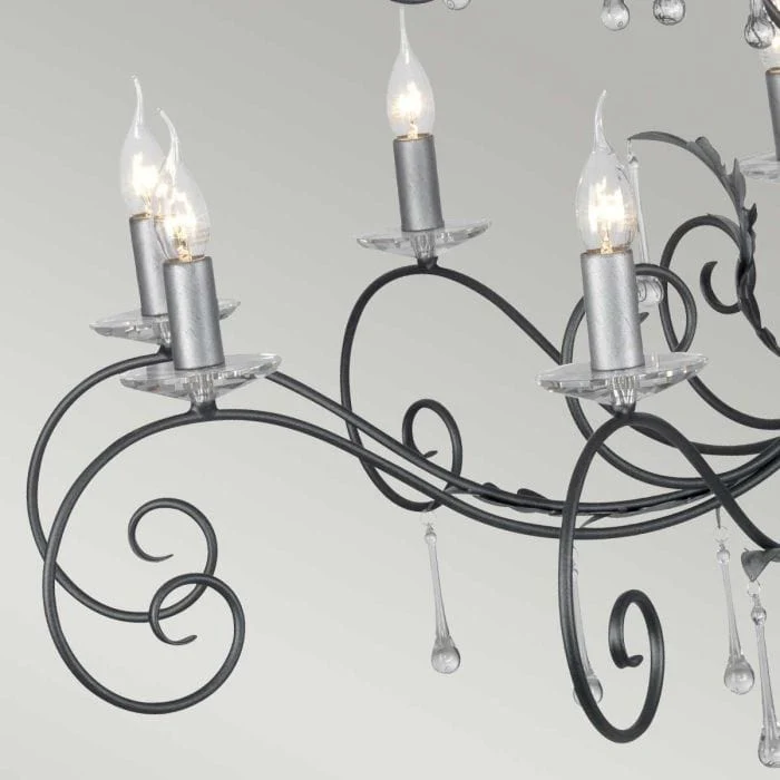 Lustre noir pour grands espaces
