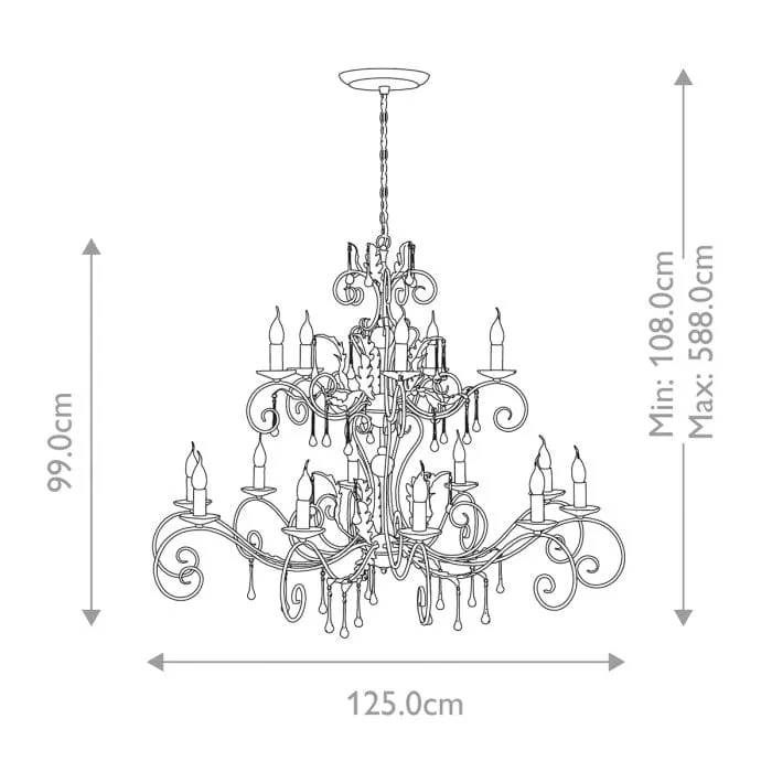 Lustre dore pour grande Salle a Manger