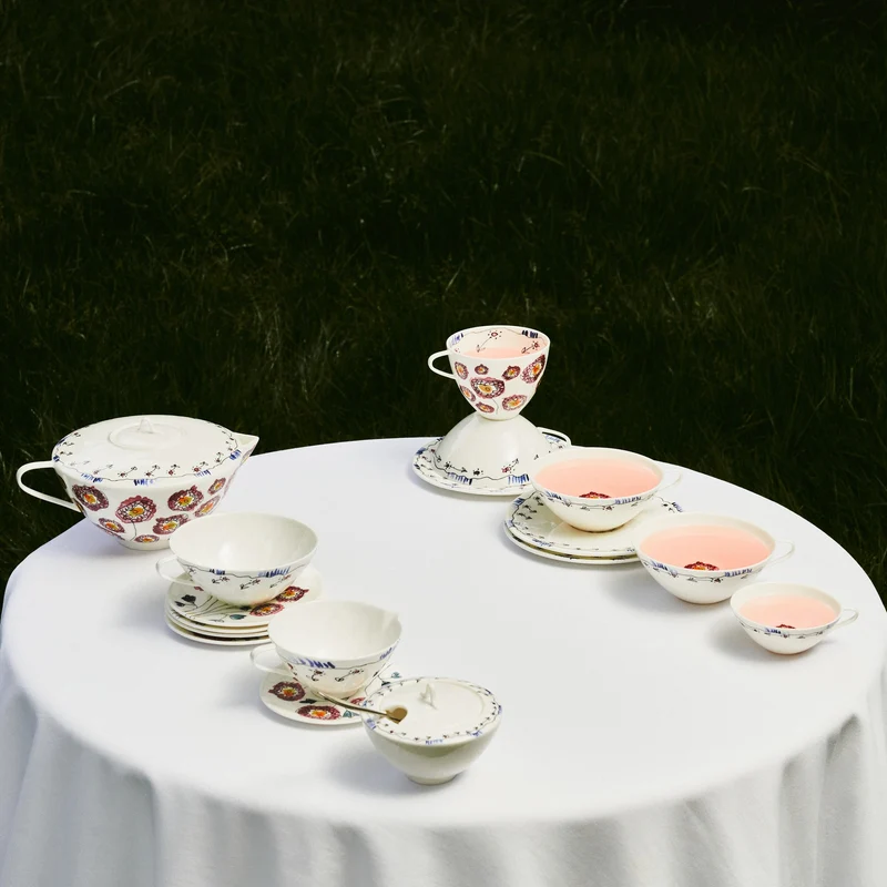 Serax Midnight Flowers Cappuccino Cup with Saucer