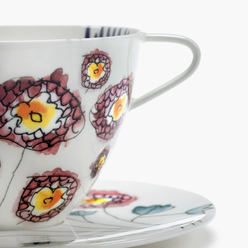 Serax Midnight Flowers Cappuccino Cup with Saucer