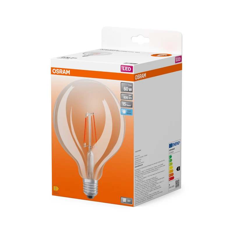 OSRAM LED Star Classic Lampe, forme boule, 7W, 806lm, clair, E27, blanc froid