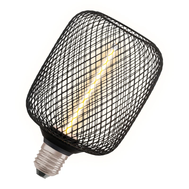OSRAM DECOR LED Lampe à filament de paille Carré, Noir, 3.5W, 110lm, Blanc chaud confortable, E27