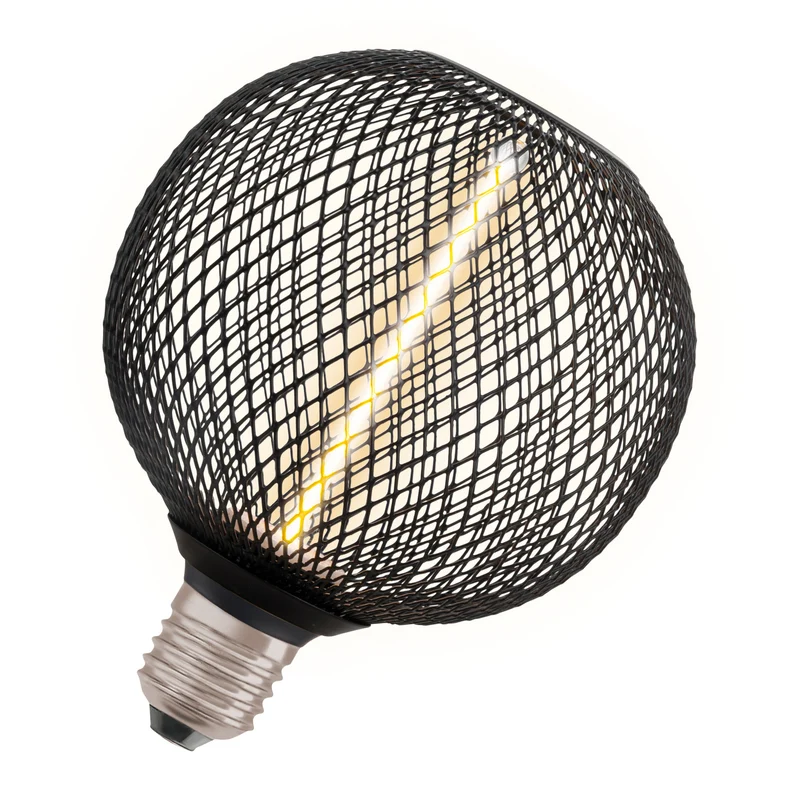 OSRAM DECOR LED Lampe à filament paille Globe, Noir, 3.5W, 110lm, Blanc chaud confortable, E27