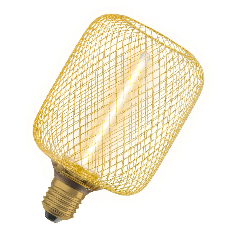 OSRAM DECOR LED Lampe à filament de paille Carré, Or, 3.5W, 150lm, Blanc chaud confortable, E27