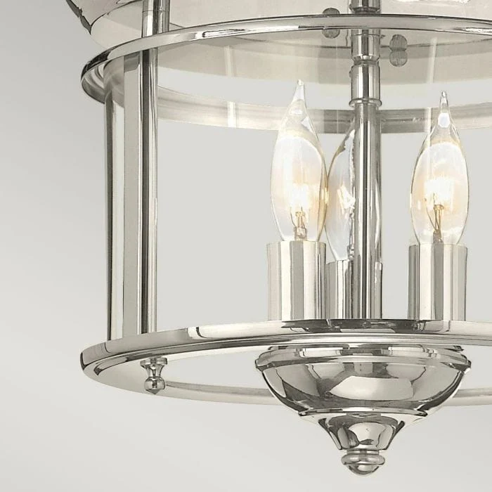 Petite Lampe de Plafond Rétro Argentée