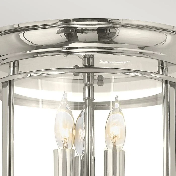 Petite Lampe de Plafond Rétro Argentée