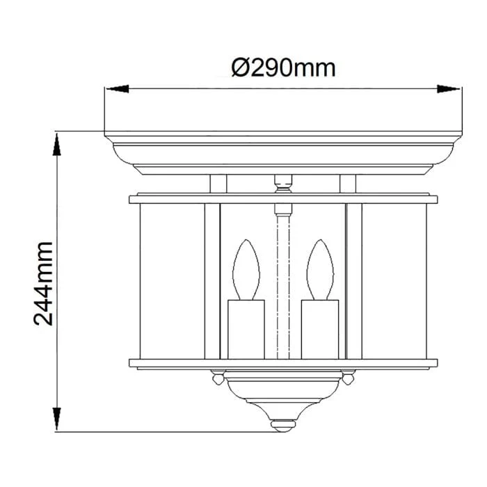 Petite Lampe de Plafond Rétro Argentée