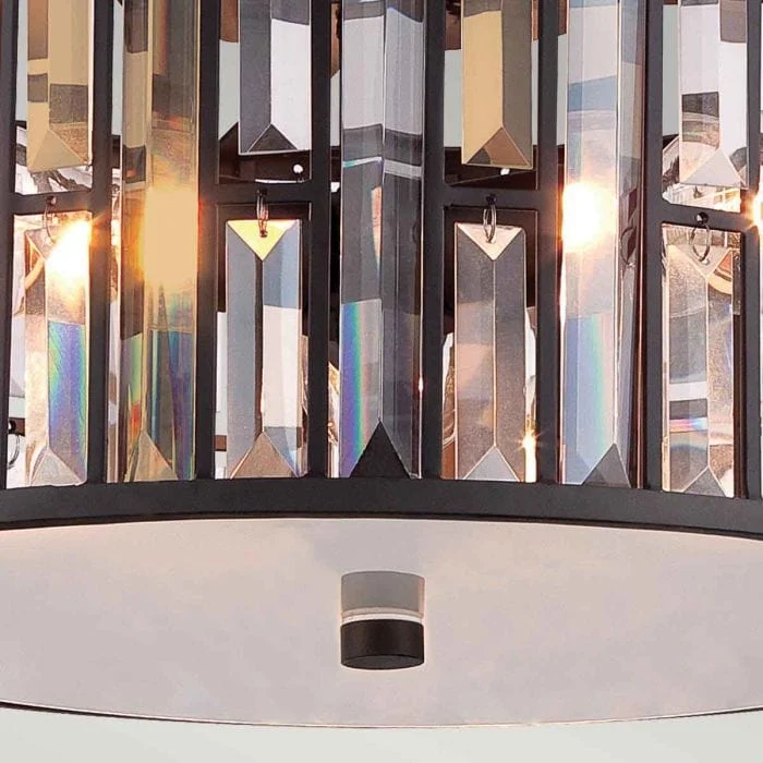 Plafonnier d’entrée noir et verre