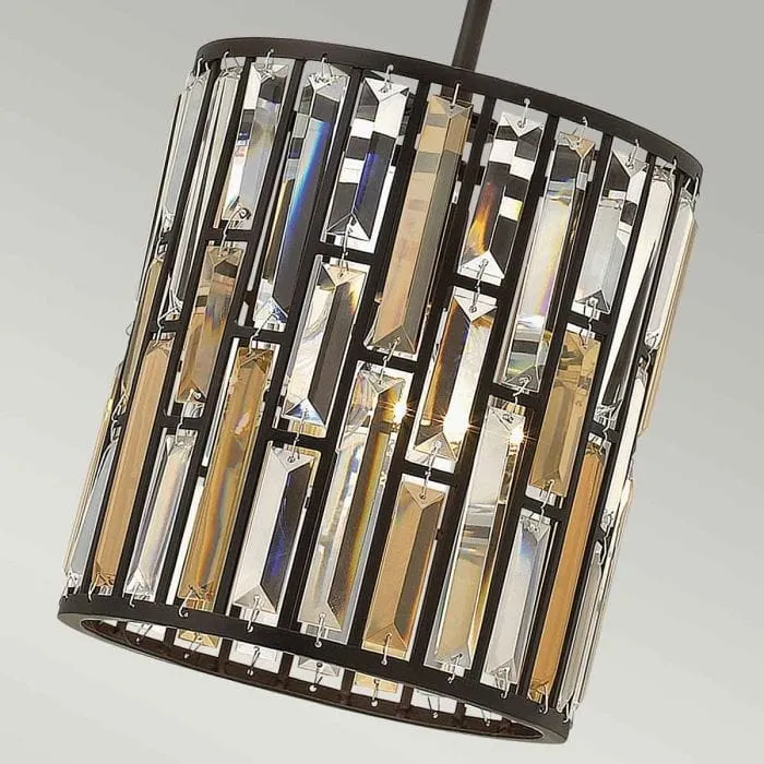 Suspension luxe noir et verre Salon