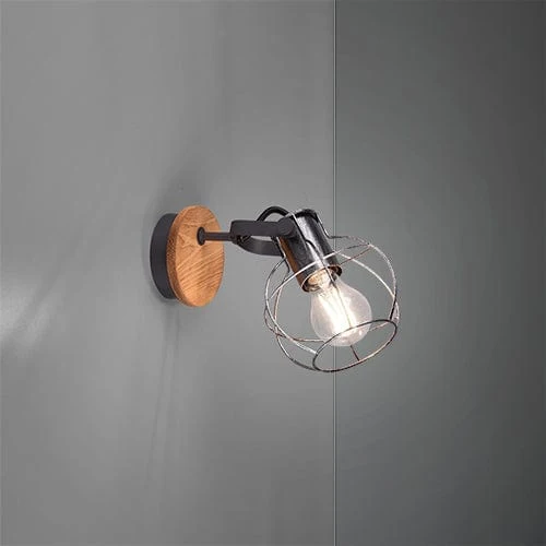 Applique Murale Industrielle Bois