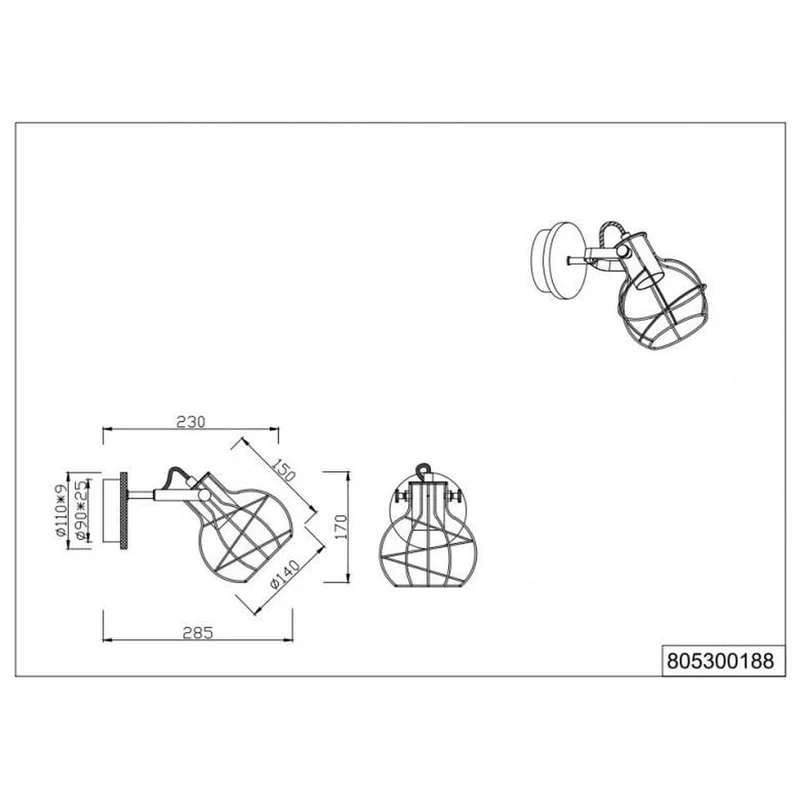 Applique Murale Industrielle Bois