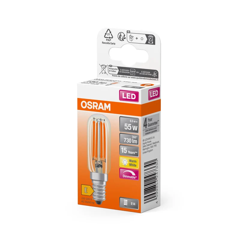 OSRAM LED Spéciale Lampe Claire, 6.5W, 730lm, E14, Blanc chaud