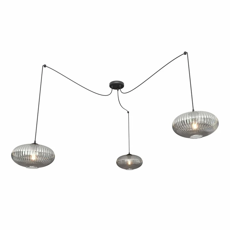 Luminaire suspendu en verre noir Salon