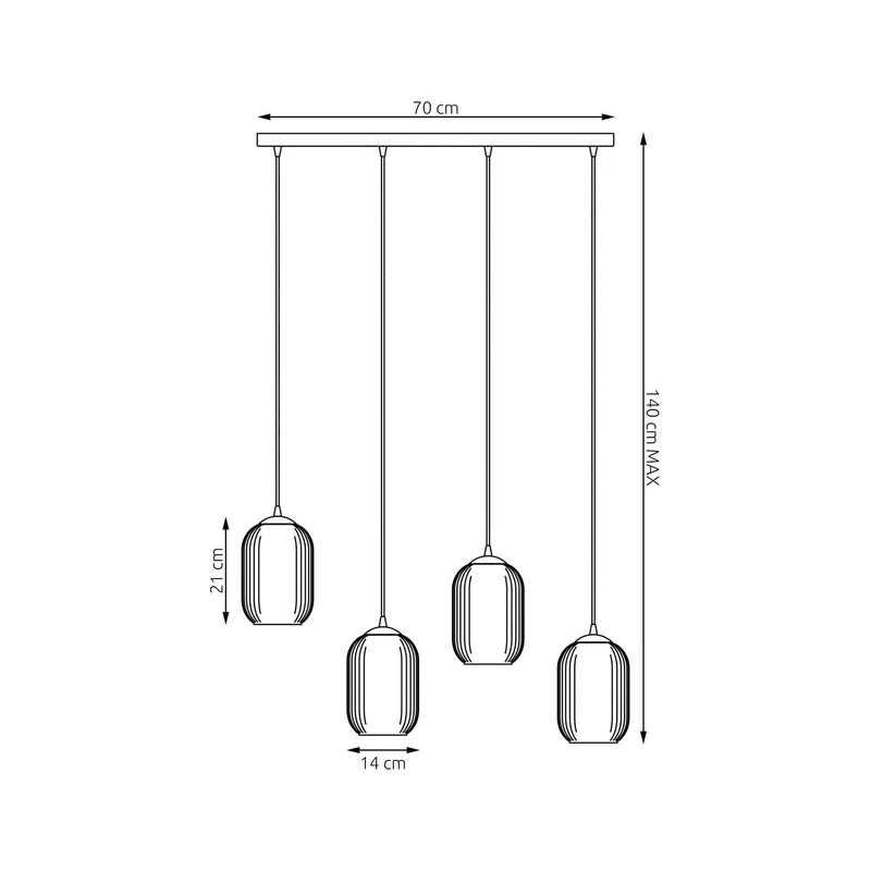 Suspension au-dessus de la table blanc verre