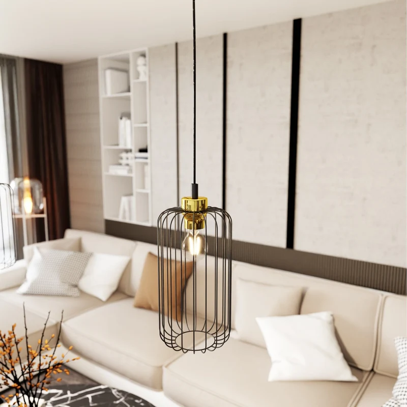 Suspension pas cher métal noir pour Salon