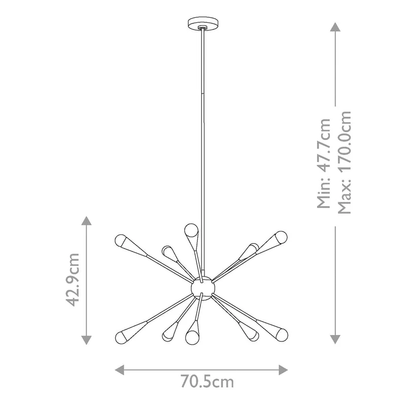 Lustre LED Suspension Noir Doré design