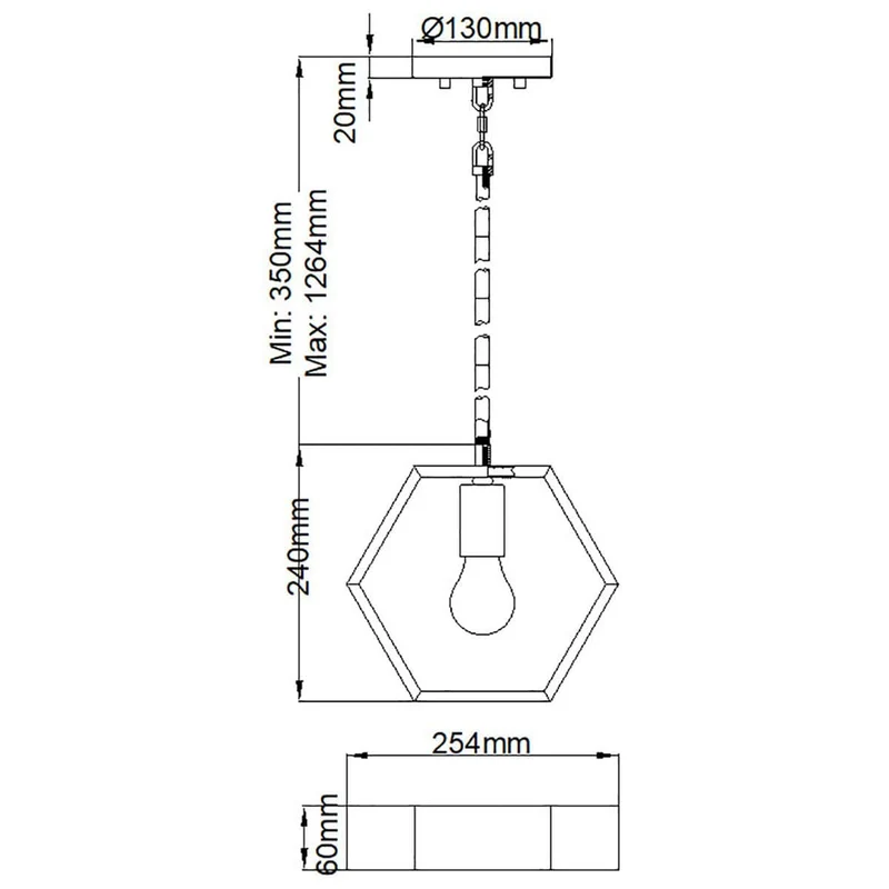 Suspension Noir Géométrique pour Chambre