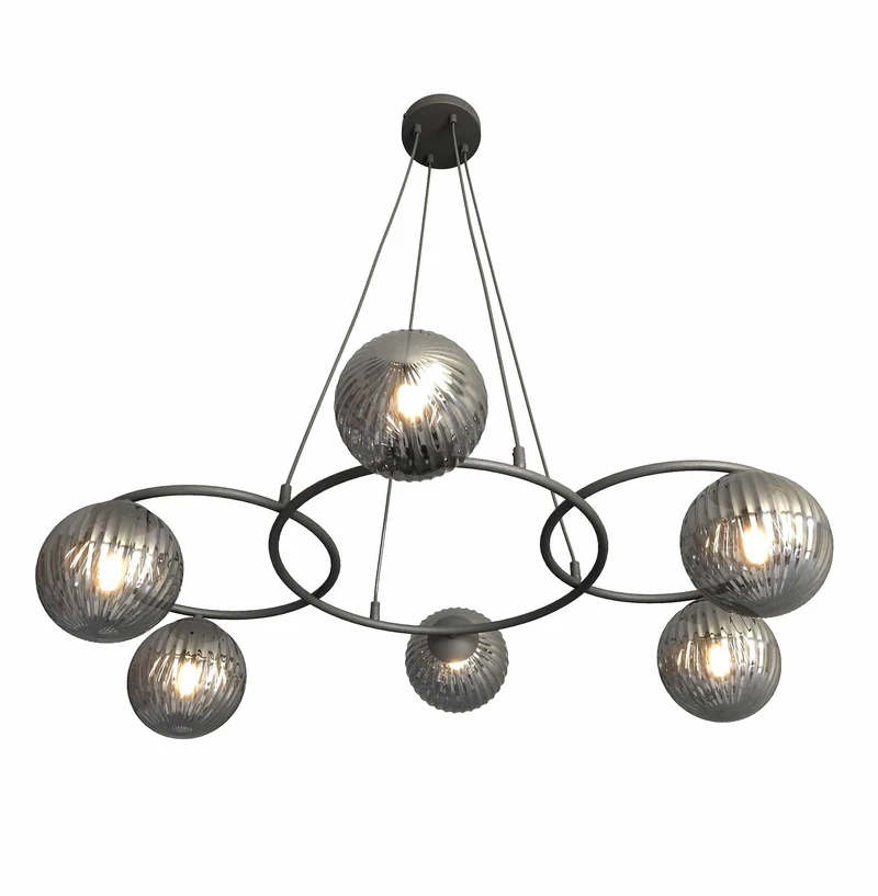 Lustre Suspendu Verre Noir Salon