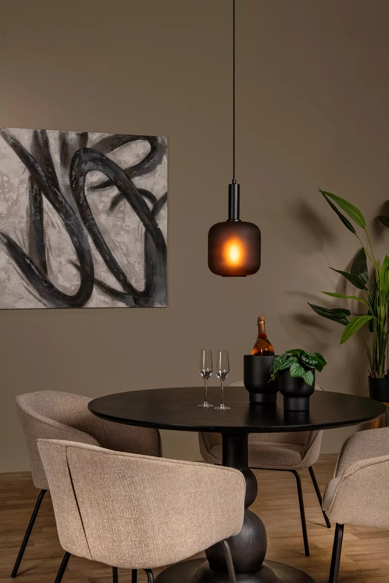 Luminaire à suspendre verre fumé Chambre
