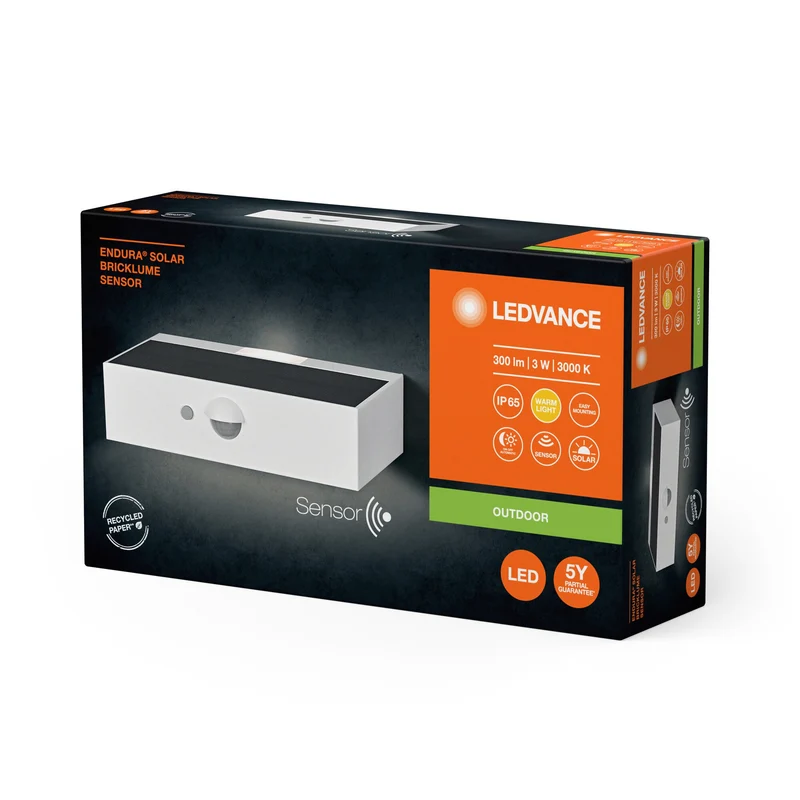 LEDVANCE ENDURA STYLE BRICKLUME Applique solaire murale, 3W, blanc