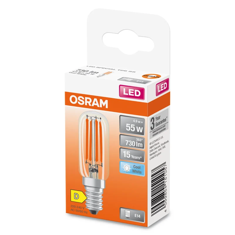 OSRAM LED Spécial T26, filament 300°, 4.9W, 840, clair, E14, blanc froid