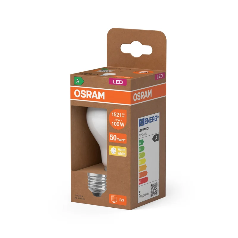 OSRAM LED Superstar Classic Lampe givrée, 7.2W, 1521lm, E27, blanc chaud