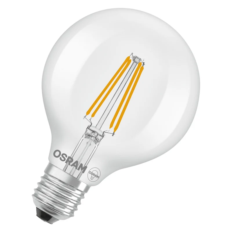 OSRAM LED Classique Lampe, Forme de balle, Claire, 3.8W, 806lm, E27, Blanc chaud