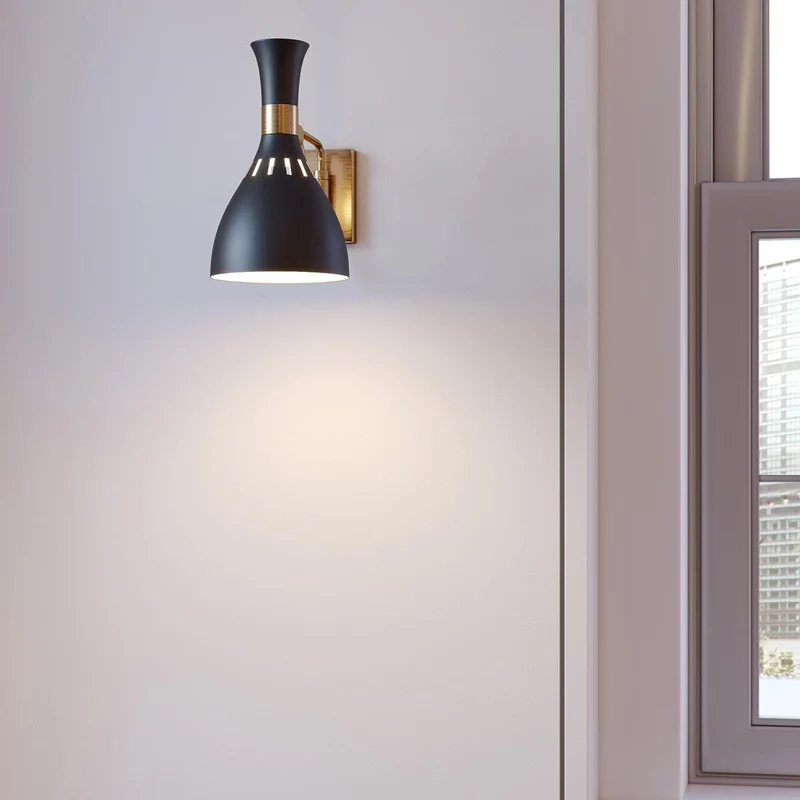 Luminaire mural noir dore industriel Chambre