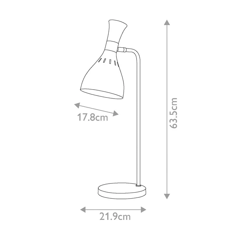 Lampe bureau noir dore industriel