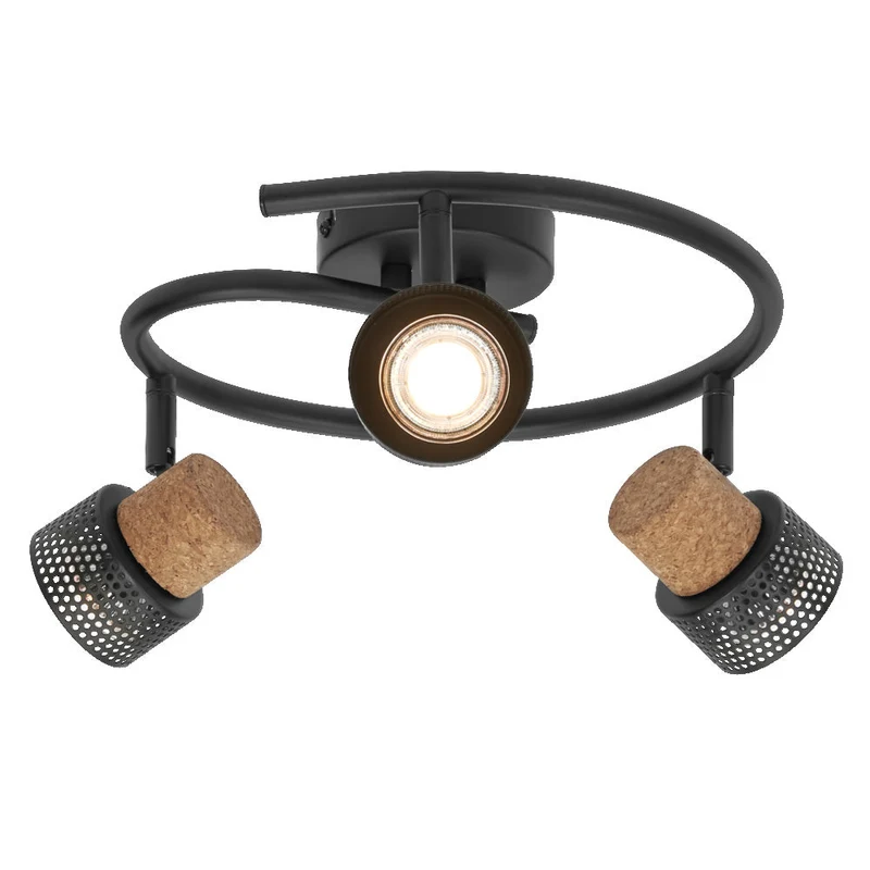 LEDVANCE SPOT DÉCOR CORK Spiral Plafonnier, 3 x 3,4W, 690lm, noir